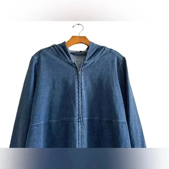 J.Jill - Pure Jill Denim Zip Up Cardigan Size L - Picture 4 of 16